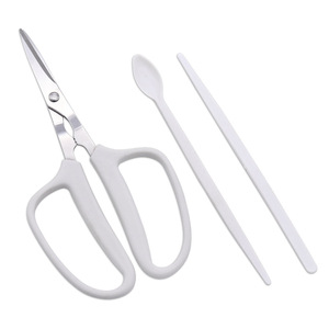 Stainless Steel Crab Eating Tool Set 3 Piece Scissors Spoon Needle For Home Seafood Preparation White Dishwasher Safe - Product Image 1