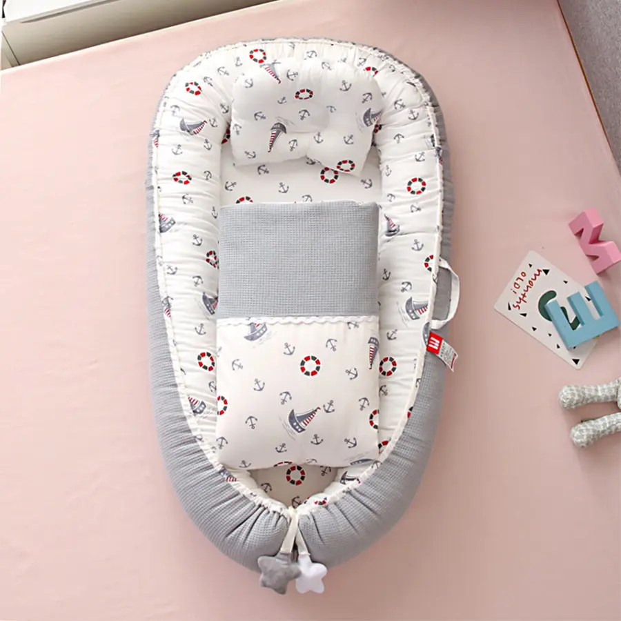 Baby Lounger Baby Nest Portable Newborn Co Sleeping Canvas Fabric Infant Bassinet Mattress Floor Seat Travel Crib Baby Bed