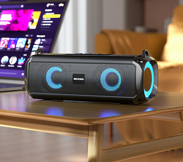 Powerful Subwoofer 10W TWS Wireless Bluetooth Speaker With RGB Light Portable Lanyard Rechargeable Speaker