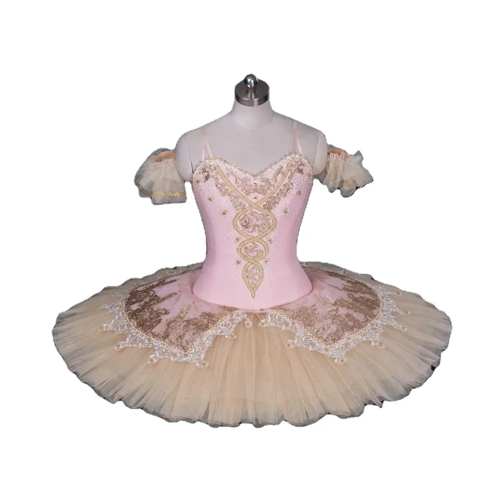 NJBAIEN Princess Beauty Ballet Tutu Dress Professional Performance Dance Wear Children Girls Women Auldlts Mesh Skirt