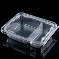 Boîte à clapet en PET écologique, sans BPA, de qualité alimentaire, recyclable, inviolable, avec couvercle verrouillable, empilable, robuste, pour sushis et nouilles