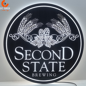 Quảng Cáo Biển Trong Nhà Vòng Tròn Nổi Khung Hộp Treo Tường Thả Neon <span class=keywords><strong>Acrylic</strong></span> LED Đăng Hộp Ánh Sáng - Product Image 1