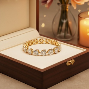 กำไลข้อมือเพชรแบบสั่งทำพิเศษ ทองคำขาว 14K 18K ทองคำเหลือง คลาสสิก หรูหรา เครื่องประดับงานแต่งงาน - Product Image 4