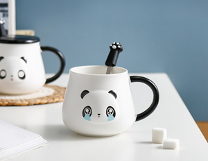 Taza de Cerámica con Diseño de Panda de Dibujos Animados, Linda Taza de Regalo para Café, Agua, con Tapa y Cuchara - Product Image 4