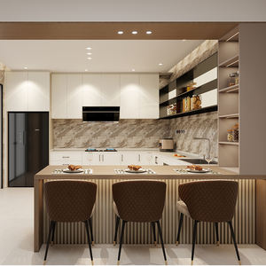 Armoires de cuisine sur mesure avec évier et îlot Armoires de cuisine sur mesure avec îlot de rangement Meubles de maison - Product Image 5