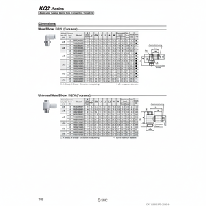 นิวเมติกส์แบบสัมผัสเดียว KQ2L12-G02N ชิ้นส่วนนิวเมติก SMC - Product Image 1