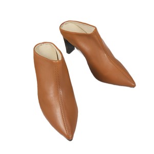 Nuevas Pantuflas de Tacón Grueso y Punta Puntiaguda, Elegantes, Talla Grande, Sexys y a la Moda, Tipo Baotou, para Verano - Product Image 5