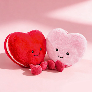 Bambola di Peluche a Forma di Cuore Rosso e Rosa, Regalo di San Valentino per Ragazze e Donne, Giocattolo Morbido a Forma di Cuore - Product Image 2
