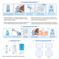 ODM/OEM S2 140 Hydra Derma Stamp réglable avec réservoir de liquide pour la repousse des cheveux et les soins de la peau