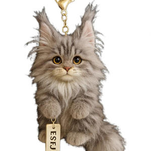 Geschenk Kurzhaar-Plüschpuppe Maine <span class=keywords><strong>Coon</strong></span> Taschendekoration Niedlicher Kätzchen-Schlüsselanhänger 31cm-50cm Unisex - Product Image 5