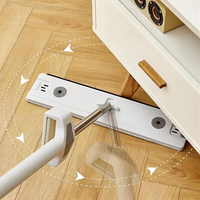 Ensemble serpillière plate en microfibre et seau pliable avec manche en acier inoxydable, pour le nettoyage des sols, fabricant OEM pour la vente en gros
