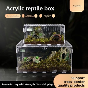 <span class=keywords><strong>Terrarium</strong></span> rectangulaire transparent en acrylique <span class=keywords><strong>pour</strong></span> animaux de compagnie (caméléons, araignées, reptiles) – Enclos de présentation de table durable et écologique - Product Image 2