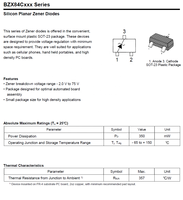 Diodo Zener BZX84C20 SOT-23 0.35W 18.8-21.2V +/-5% Tolerancia 100% Original y Rastreable RoHS REACH