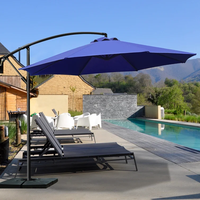 Parasol de jardin suspendu pliable imperméable 3m résistant au soleil, au vent et à la pluie pour restaurants, hôtels et patios