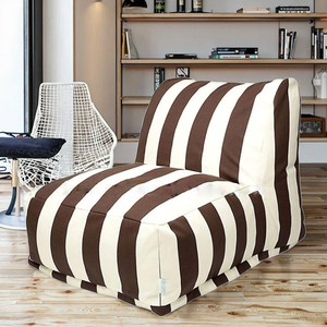 Chaise d'extérieur moderne à rayures en forme de L avec <span class=keywords><strong>coussin</strong></span> de siège pour adulte avec revêtement amovible en toile tissu - Product Image 2