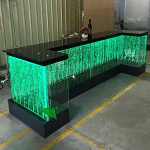 Gebruikt Bar Meubels U-vormige Led Licht Gloeiende Water Bubble Muur Bar Tafel Teller