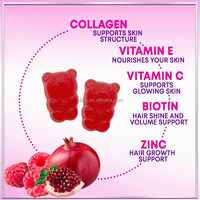 Gummies blanchissantes naturelles pour adultes sous marque privée, 500mg de peptides de collagène et vitamine C, collagène marin halal, traitement anti-rides
