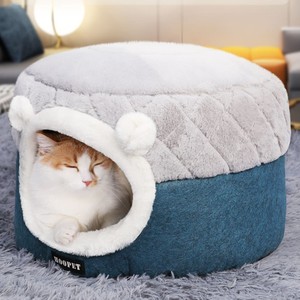 الجملة الفاخرة لينة قابلة للطي كهف البيت شكل الحيوانات الأليفة سرير للقطط - Product Image 3