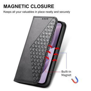 Custodia in Pelle Magnetica con Texture a Griglia Cubica per OPPO Reno15 <span class=keywords><strong>FS</strong></span> 5G, Vendita all'Ingrosso - Product Image 5