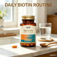 Comprimés de biotine en marque blanche OEM, 100 unités, 300 mcg, complément alimentaire