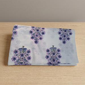 Tela de algodón floral morada y blanca, tela suave para vestidos, material para vestidos de mujer, tela de algodón transpirable de secado rápido. - Product Image 3