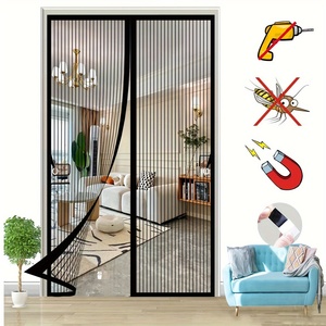 2025 populaire facile à installer chambre insecte bouclier résistant aux intempéries rideaux de porte avec aimants Pet-Accessible Polyester moustiquaires - Product Image 1