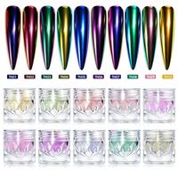 Poudre à ongles B1215 Premium Macaron Chameleon Aurora, poudre colorée néon duochrome féerique, vente en gros
