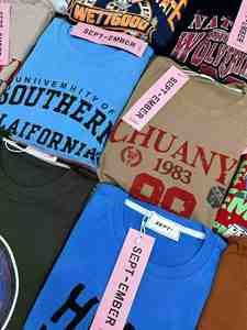 Maglietta a Maniche Corte in 100% Cotone per <span class=keywords><strong>Uomo</strong></span>, Modello FYK033, 400 Grammi, Novità 2026, Collo Tondo, Stampa Grafica, Prezzo 3,35 Dollari - Product Image 5