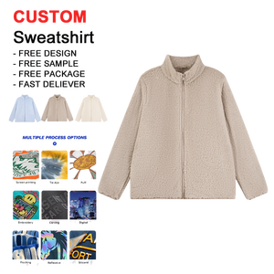 Nueva moda Unisex de gran tamaño Casual cremallera Sherpa-Fleece Cardigan Sudadera con capucha abrigo XL personalizado invierno suave cálido sudadera gruesa - Product Image 1