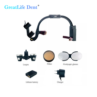 Loupes dentaires binoculaires Greatlife Dent 3.5X avec lampe frontale LED, loupe chirurgicale pour équipement de clinique dentaire