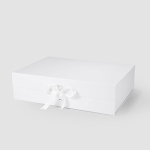 44*32cm <strong>A3</strong> Shallow White Magnetic Closure Garment Gift Retail Packaging <strong>Box</strong> for Dress - Product Image 5