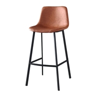 Chaise de bar rembourrée en PU avec dossier semi-fermé de style victorien antique et de luxe léger