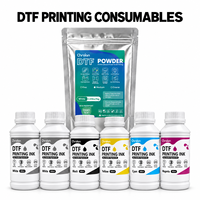 Kit de consommables DTF 500ml*6 encre de transfert CMYK blanche avec 1kg de poudre thermofusible TPU pour impression sur film PET et T-shirt