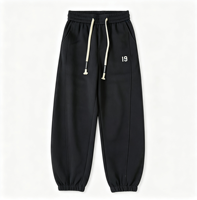 Pantalon de jogging pour homme, style streetwear, en toile épaisse, coupe droite, imprimé automne, taille élastique avec cordon de serrage