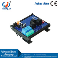 Module de détection de transformateur de courant et de tension RS485 à 3 canaux Huaqingjun 0,01A Haute précision Module d'acquisition RS485 Modbus RTU
