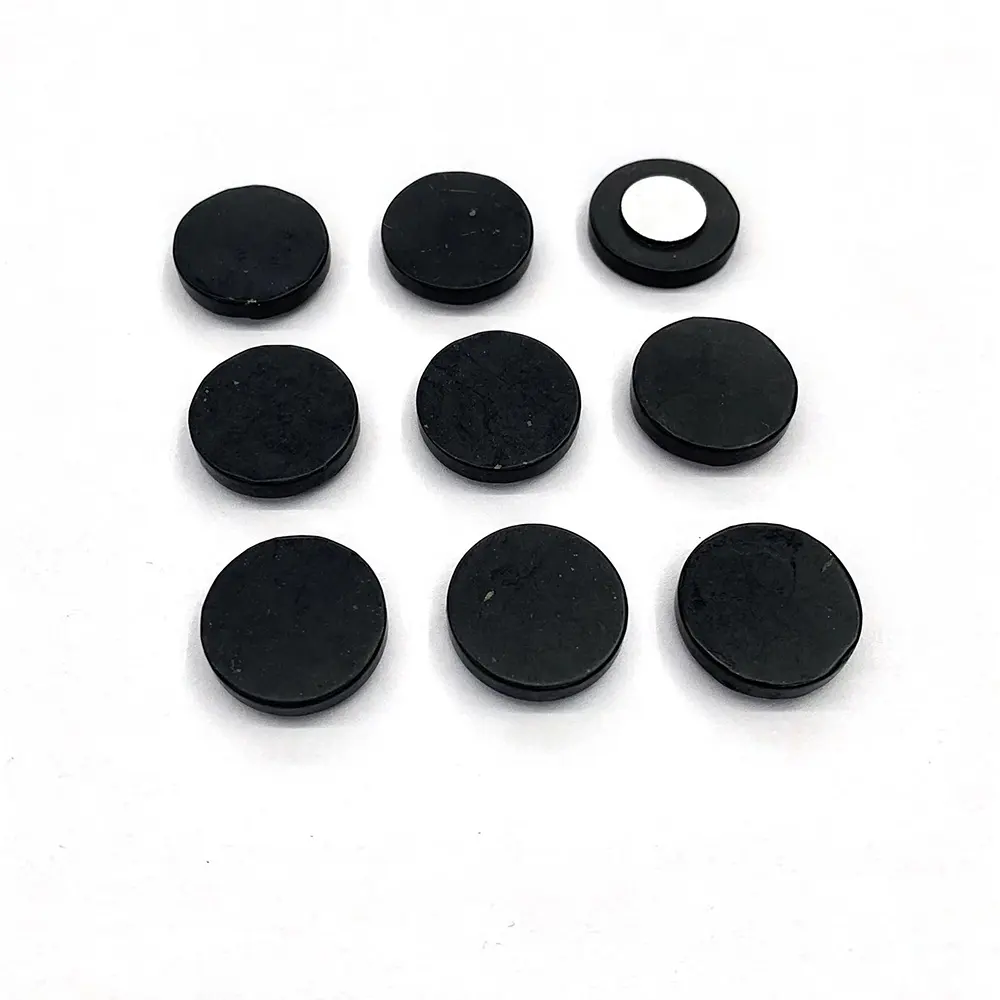 Round shape natural shungite plate 18mm