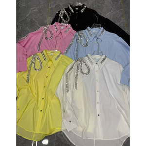 <span class=keywords><strong>Camicia</strong></span> GX-2026 Nuovo Stile <span class=keywords><strong>con</strong></span> Perline Ricamate e <span class=keywords><strong>Paillettes</strong></span>, <span class=keywords><strong>Camicia</strong></span> di Alta Gamma dal Look Sofisticato - Product Image 1