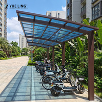 Toit en polycarbonate arqué sur mesure en aluminium pour les entrepreneurs, utilisation sur site industriel, résistant aux UV, structure robuste, abri pour voiture