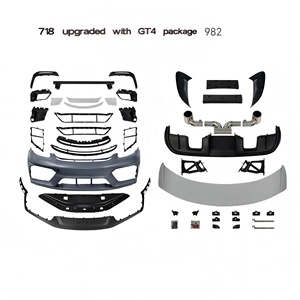 Kit carrosserie complet pour Porsche 718 Cayman <span class=keywords><strong>GT4</strong></span> 982 <span class=keywords><strong>GT4</strong></span> <span class=keywords><strong>RS</strong></span> en fibre de carbone : pare-chocs avant et arrière, jupes latérales, spoiler, aérations de capot, pièces aérodynamiques - Product Image 2