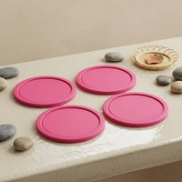 Couvercles de remplacement pour récipients en verre de 2 tasses, lot de 4 couvercles en plastique hermétiques et étanches avec design compact (orange)