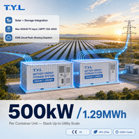 Système de stockage solaire MPPT LiFePO4 en conteneur 500 kW 1,29 MWh, recharge solaire, micro-réseau industriel BESS 20 pieds, Air