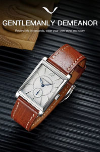 นาฬิกาแฟชั่นทรงสี่เหลี่ยมสำหรับผู้ชาย ปี 2025 นาฬิกาโครโนกราฟสไตล์สปอร์ต ตัวเรือนสแตนเลส กระจกแซฟไฟร์ กันน้ำ 50 เมตร - Product Image 3