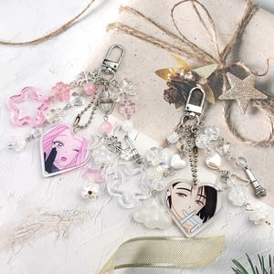 Porte-clés assortis en alliage de zinc métallique, design anime <span class=keywords><strong>Mizi</strong></span> et Sua, légers, breloques de sac, esthétiques, faits à la main - Product Image 1