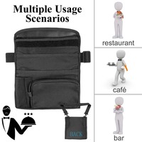 Pochette d'argent détachable pour serveur, tablier imperméable pour restaurant avec porte-monnaie