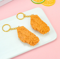 Llavero Creativo de Comida de Simulación: Papas Fritas y Pollo Frito de PVC con Anillo de Aleación de Zinc para Accesorios de Comida