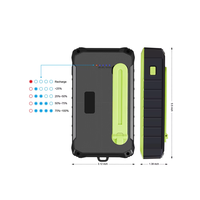 Alecter Solar Ultra Portable ABS 10000mAh Power Bank 1.5W Manivelle 1.2W Panneau Solaire Lampe LED 100LM Utilisation d'Urgence Extérieure