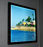 Kotak Lampu LED Ultra-tipis Kustom ODM/OEM Bingkai Poster Film Persegi Panjang Menu Dekorasi Rumah Bingkai Foto Mudah Dipasang
