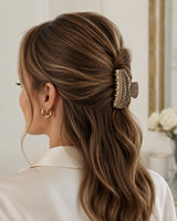 Pince à cheveux en acétate, pince à cheveux à griffes incrustée de cristaux scintillants, pince requin vintage en acrylique, barrettes pour femmes pour le quotidien et les fêtes