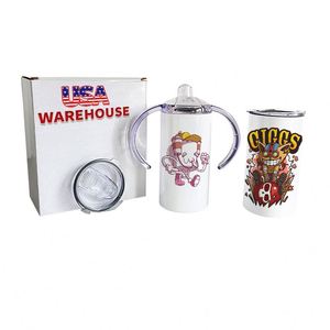 Bouteille d'eau <span class=keywords><strong>isotherme</strong></span> pour bébé de 12 oz, modèle skinny, vierge pour sublimation, avec paille droite anti-fuite, couvercle et paille - Product Image 5