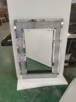 Verre rempli de diamant du marché européen miroir en cristal de style vague unique pour la maison hôtel/chambre/salon/salle de bain